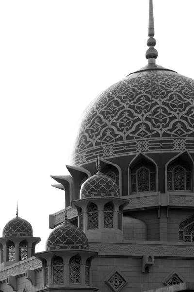 Beautiful Architecture Putrajaya Mosque Malaysia Black White — Stock Photo, Image