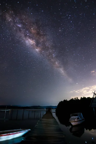 Bella Lattea Incredibile Lattea Galassia Borneo Lattea Fotografia Lunga Esposizione — Foto Stock