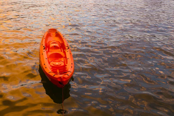 Oranje Kajak Het Zee Travel Concept — Stockfoto