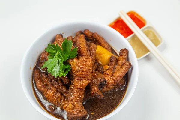 Chinese Cooked Chicken Feed Braised Chicken White Background — Stok Foto
