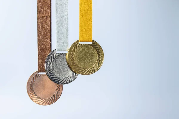 Guld Medalj Silver Medalj Och Brons Medalj Koncept För Att — Stockfoto