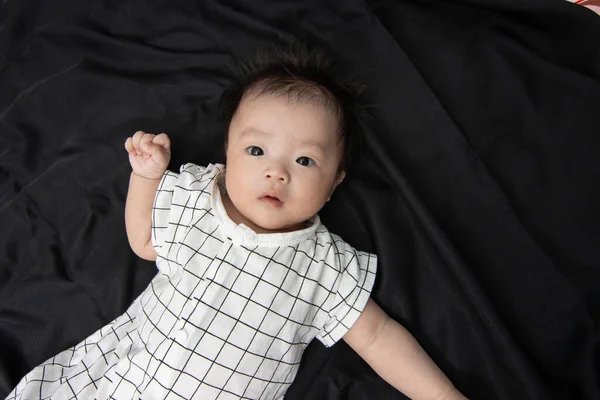 Retrato Imagem Três Meses Idade Ásia Bonito Pequeno Bebê Menino — Fotografia de Stock