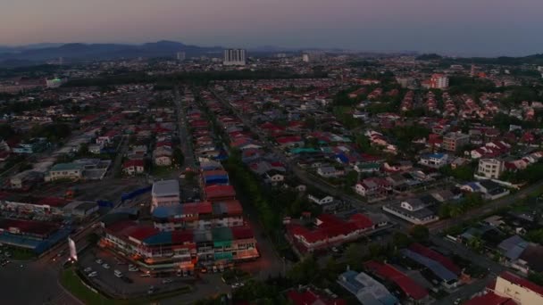 Letecké Záběry Bydlení Místním Životním Stylu Během Západu Slunce Kota — Stock video