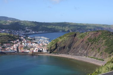 Horta şehir ve Azores, Portekiz adalar Körfezi Horta