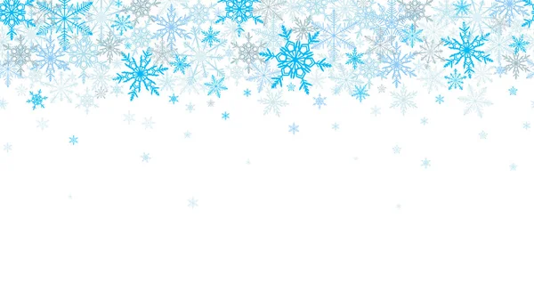 蓝色冬天无缝的背景与雪花 雪霜的影响 抽象雪花无缝模式 — 图库矢量图片