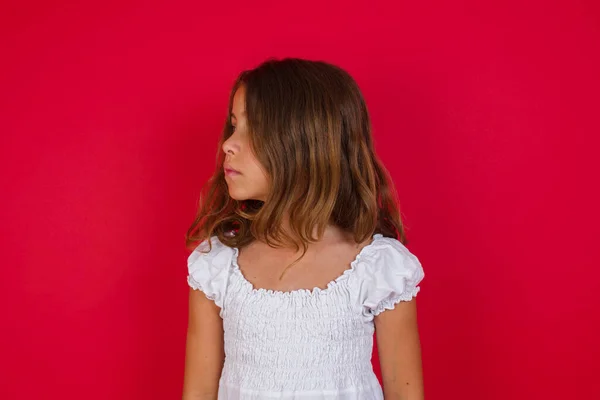 Close Side Profile Photo Little Caucasian Girl — Stock fotografie