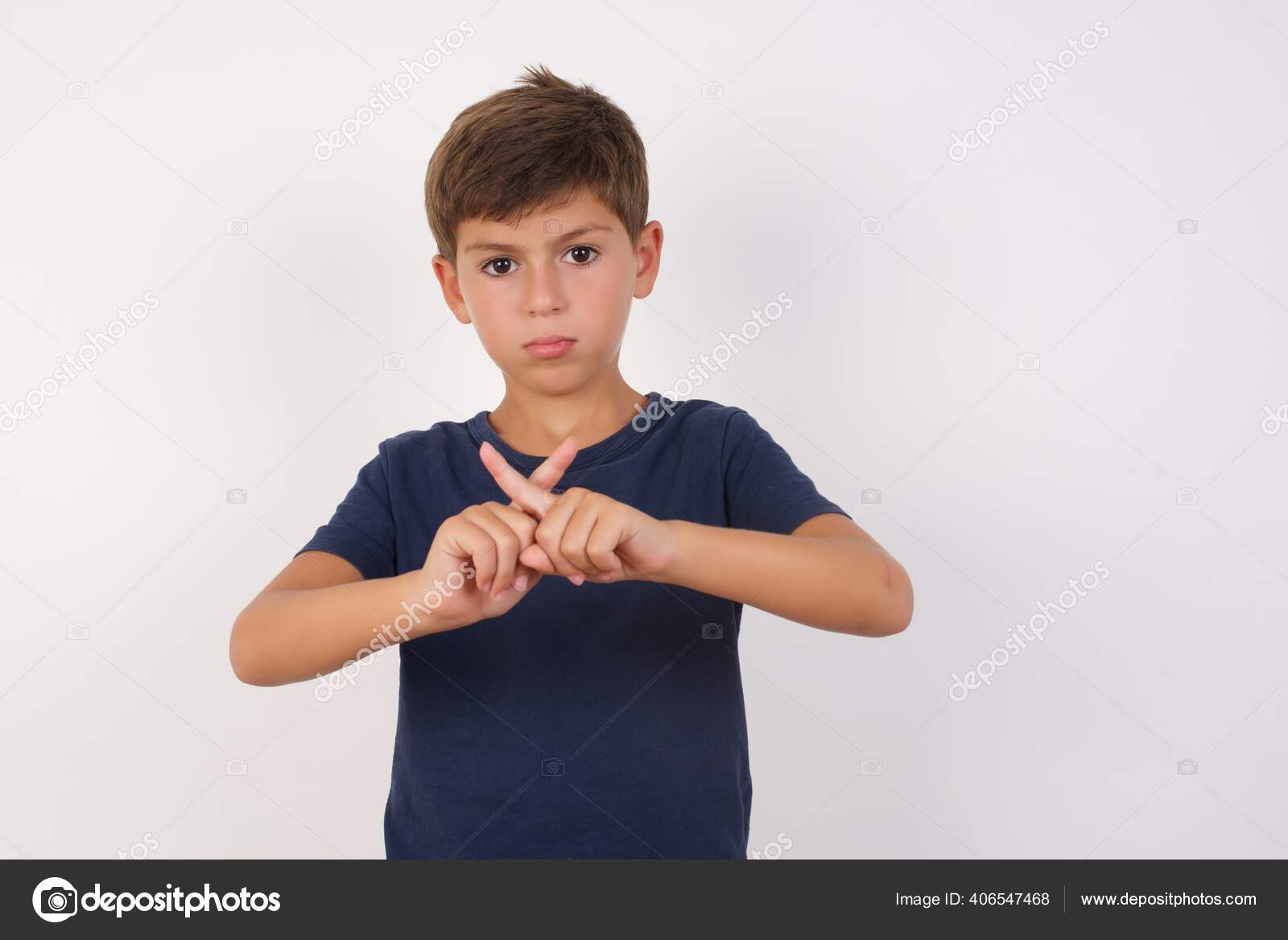 Beautiful Kid Boy Wearing Casual Shirt Standing Isolated White
