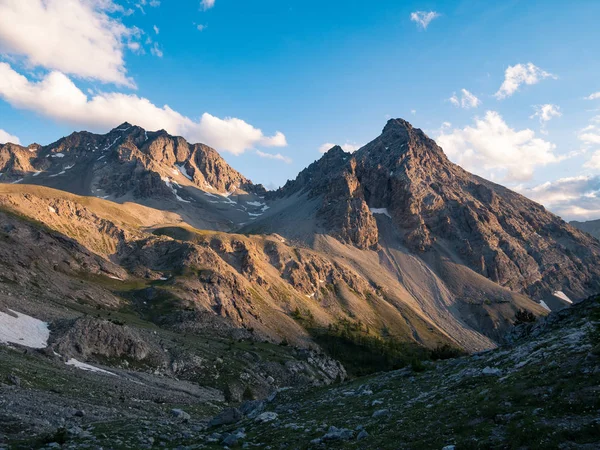 Massif Des Ecrins 4101 Franciaország Színes Égbolt Napkelte Fenséges Csúcsok — Stock Fotó