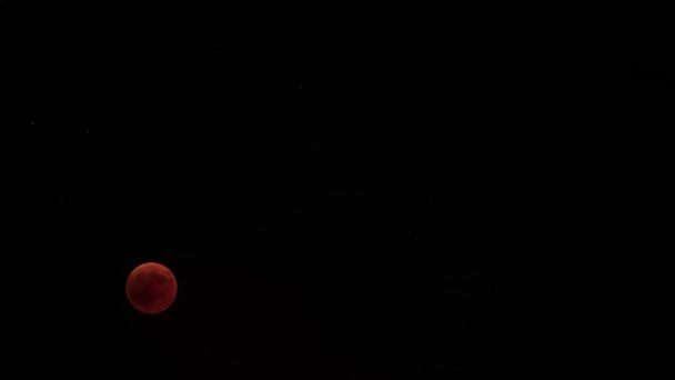 Månförmörkelse Tid Förflutit Röda Fullmånen Från Skugga Till Ljusa Enastående — Stockvideo