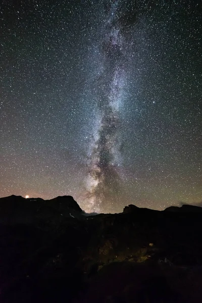 Galaxie Calea Lactee Stele Peste Alpi Marte Planeta Jupiter Lanț — Fotografie, imagine de stoc