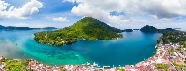 Havadan Görünümü Banda Adaları Moluccas Adalar Endonezya Pulau Gunung Api — Stok fotoğraf