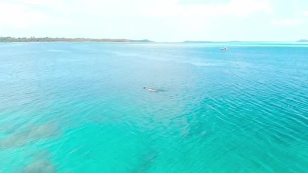 Aerial Slow Motion Flying Desert Islands Coral Reef Tropical Caribbean — Stock Video