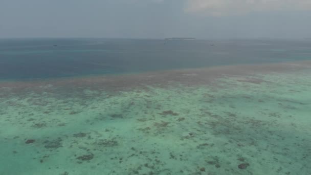 Aéreo Sobrevoando Praia Deserto Praia Branca Tropical Caribe Mar Azul — Vídeo de Stock