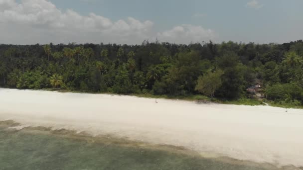Aerial Flying Desert Beach White Beach Tropical Caribbean Sea Turquoise — Stock Video