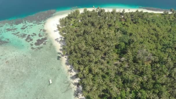 Воздушный Над Пустынными Островами Коралловый Риф Тропическое Море Карибского Моря — стоковое видео