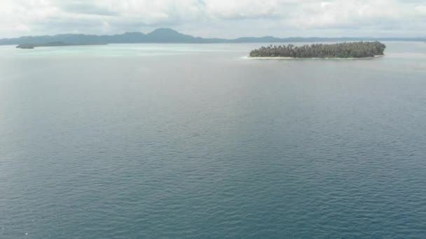 Εναέρια Πετούν Πάνω Από Τροπικό Νησί Λευκή Παραλία Καραϊβική Θάλασσα — Αρχείο Βίντεο
