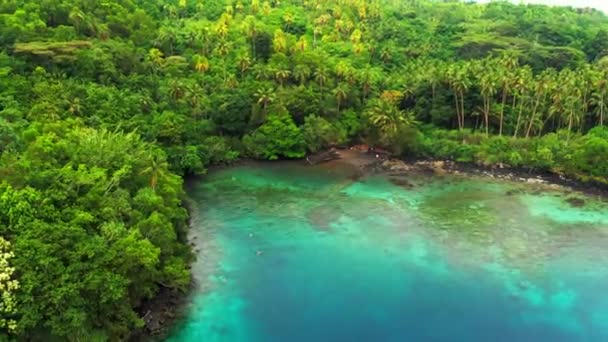 Antenne Vliegen Tropisch Eiland Banda Eilanden Maluku Indonesia Malediven Polynesië — Stockvideo