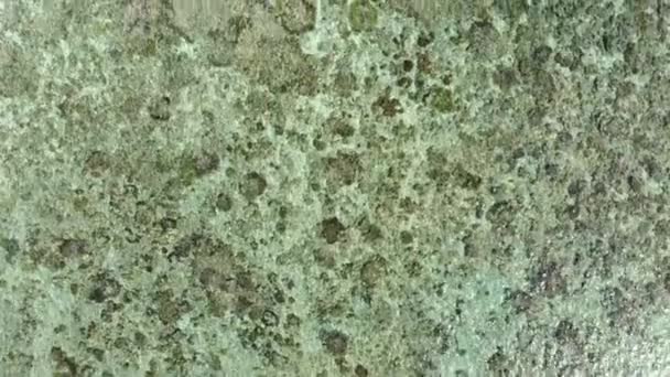 Aérien : survolant l'île tropicale de Hatta récif corallien Îles Banda Maluku Indonésie destination de voyage en eau turquoise plongée avec tuba. Profil de couleur cinelike D-log natif 