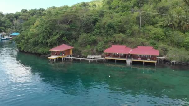 Bandaneira Indonésie Vers Novembre 2019 Vue Aérienne Station Touristique Sur — Video