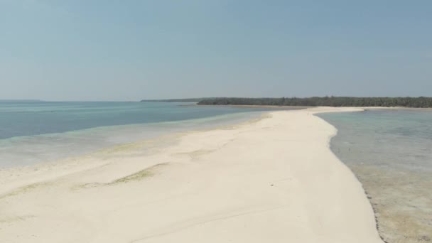 Aérien Plage Tropicale Île Récif Caraïbes Mer Plage Sable Blanc — Video