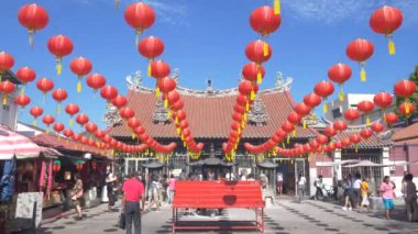 Penang, Malezya - yaklaşık Şubat, 2019: Malezya Penang ünlü seyahat hedef Çin yeni yıl kutlamasıta taoist tapınak, Unesco dünya mirası kenti