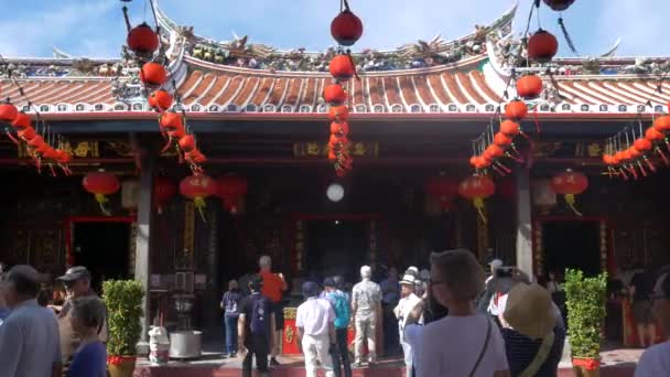 Мелака Малайзия Примерно Феврале 2019 Года Даосский Храм Китайском Новогоднем — стоковое видео