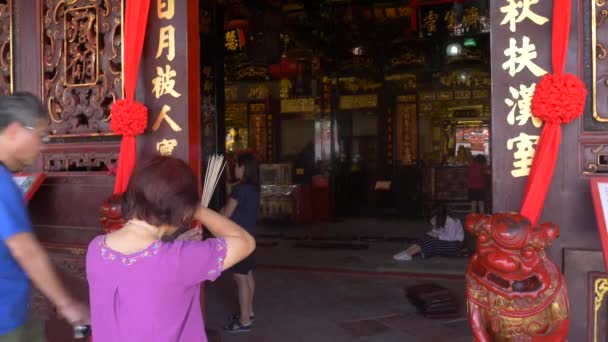 Melaka Malaysia Februar 2019 Taoistischer Tempel Chinesischer Neujahresfeier Melaka Berühmtes — Stockvideo