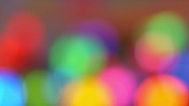 Desenfocado Colores Luces Calle Abstracto Difuminación Fondo Colorido Borroso Bokeh — Vídeo de stock