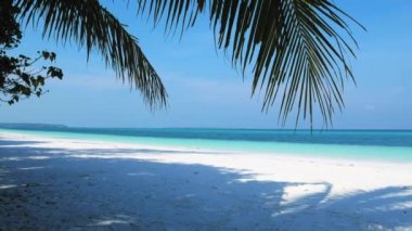 Pasir Panjang Kei Adaları Endonezya Moluccas Maluku Endonezya Güneşli tropikal plaj karayip deniz palmiye ağaçları turkuaz su beyaz kum kıyı şeridi turistik tatil