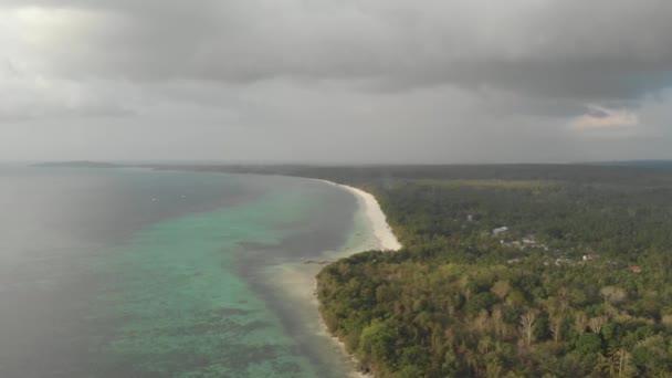 Udara Pantai Yang Tidak Terkontaminasi Pantai Tropis Karibia Laut Kepulauan — Stok Video