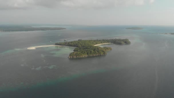 Aéreo Costa Não Contaminada Praia Tropical Mar Caribenho Nas Ilhas — Vídeo de Stock