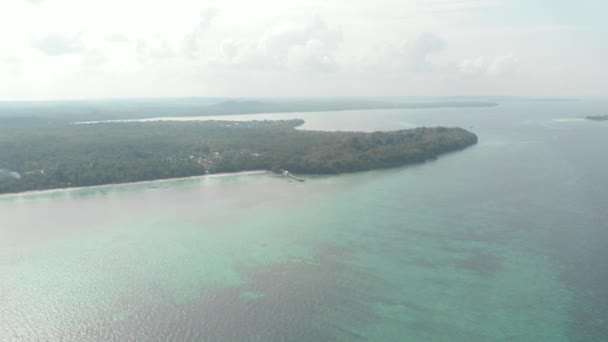 Aérea Costa Contaminada Playa Tropical Mar Caribe Las Islas Pasir — Vídeo de stock