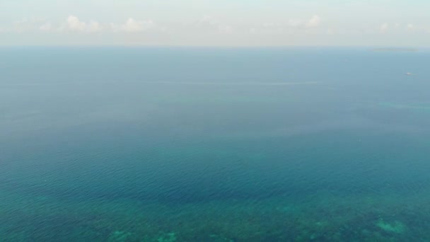 Aéreo Costa Não Contaminada Praia Tropical Caribe Mar Recife Coral — Vídeo de Stock