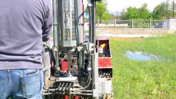 Jeoteknik Mühendislik Amacıyla Toprağı Test Etmek Için Penetrometre Nşaat Tasarımı — Stok video