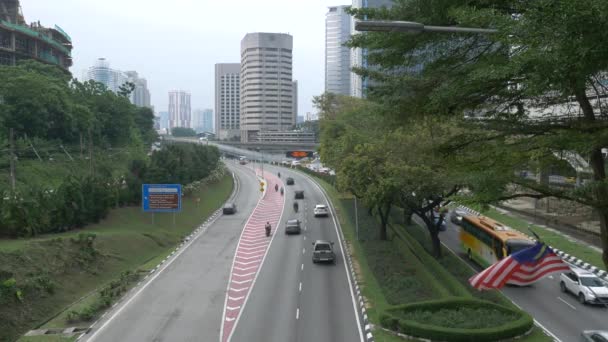 Kuala Lumpur Malaysia Circa Oktober 2018 Trafik Bilar Körning Highway — Stockvideo