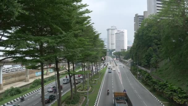 Kuala Lumpur Malaysia Circa Oktober 2018 Trafik Bilar Körning Highway — Stockvideo