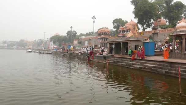 Ujjain Inde Décembre 2017 Cérémonie Religieuse Sur Rivière Sainte Ujjain — Video