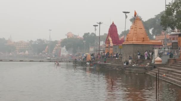 Ujjain Inde Décembre 2017 Cérémonie Religieuse Sur Rivière Sainte Ujjain — Video