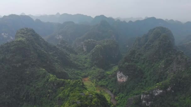 Vista Aérea Región Ninh Binh Atracción Turística Trang Tam Coc — Vídeo de stock