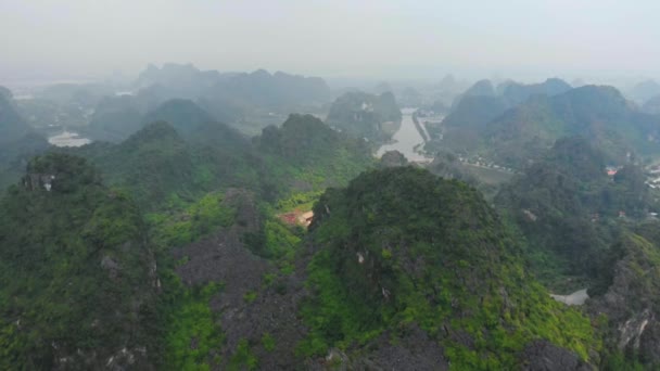 Vista Aérea Região Ninh Binh Trang Tam Coc Atração Turística — Vídeo de Stock