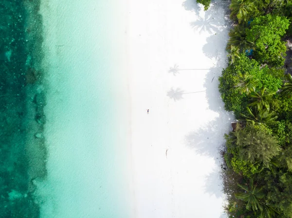 Vista aérea de la playa tropical isla arrecife mar caribeño en Pasir Panjang, Islas Kei, Indonesia archipiélago de las Molucas. Destino de viaje superior, el mejor snorkel de buceo, panorama impresionante . —  Fotos de Stock