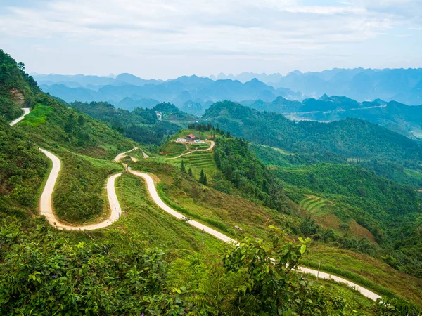 Giang Karst Geopark Paisaje Montaña Vietnam Del Norte Carretera Sinuosa —  Fotos de Stock