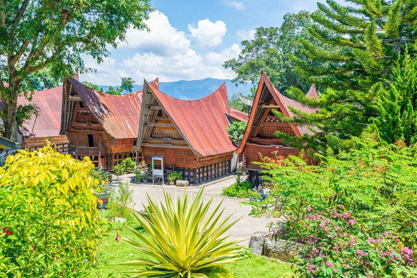 Toba Gölü Endonezya Yaklaşık Şubat 2019 Batak Geleneksel Evleri Ambarita — Stok fotoğraf