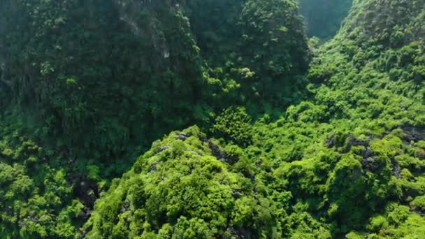 Aerial Βόρειο Βιετνάμ Καρστ Τοπίο Στο Ηλιοβασίλεμα Drone Άποψη Της — Αρχείο Βίντεο