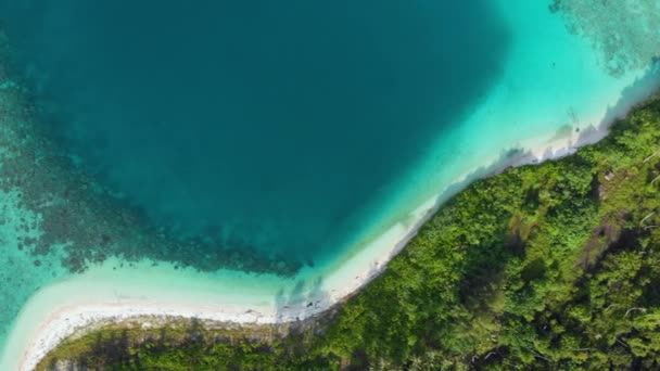 Повітряне Політ Над Екзотичним Білим Піщаним Пляжем Тропічний Острів Відокремився — стокове відео