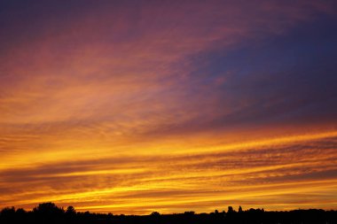 Ormanın üzerinde gün batımı