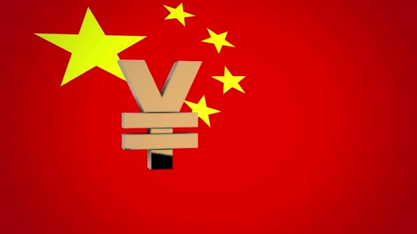 Cny Chinesische Flagge Yuan China Hintergrund Flagge — Stockvideo