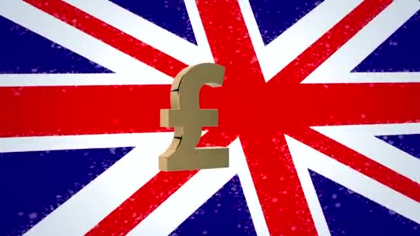 Engelse Vlag Engelse Pond Nationale Munteenheid Van Engeland — Stockvideo