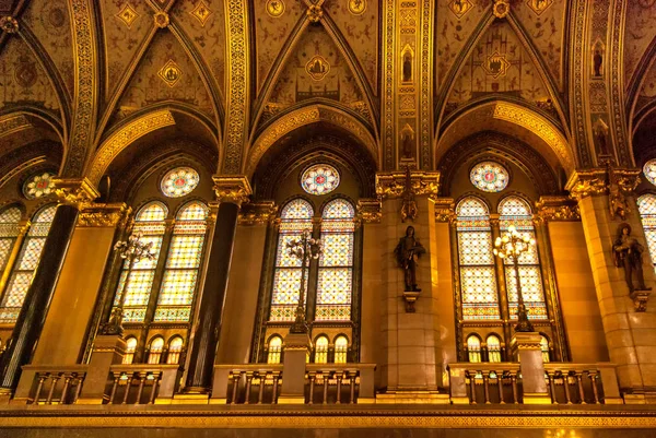 Glasfenster Parlament Von Budapest Ungarn — Stockfoto