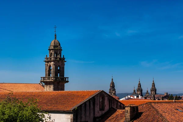 Rooftops and steeples of the Cathedral of Santiago de Compostela in Spain